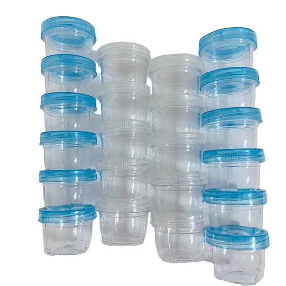Source Unknown Storage & Organization Stackable Jars Clear Plastic Interlocking Storage